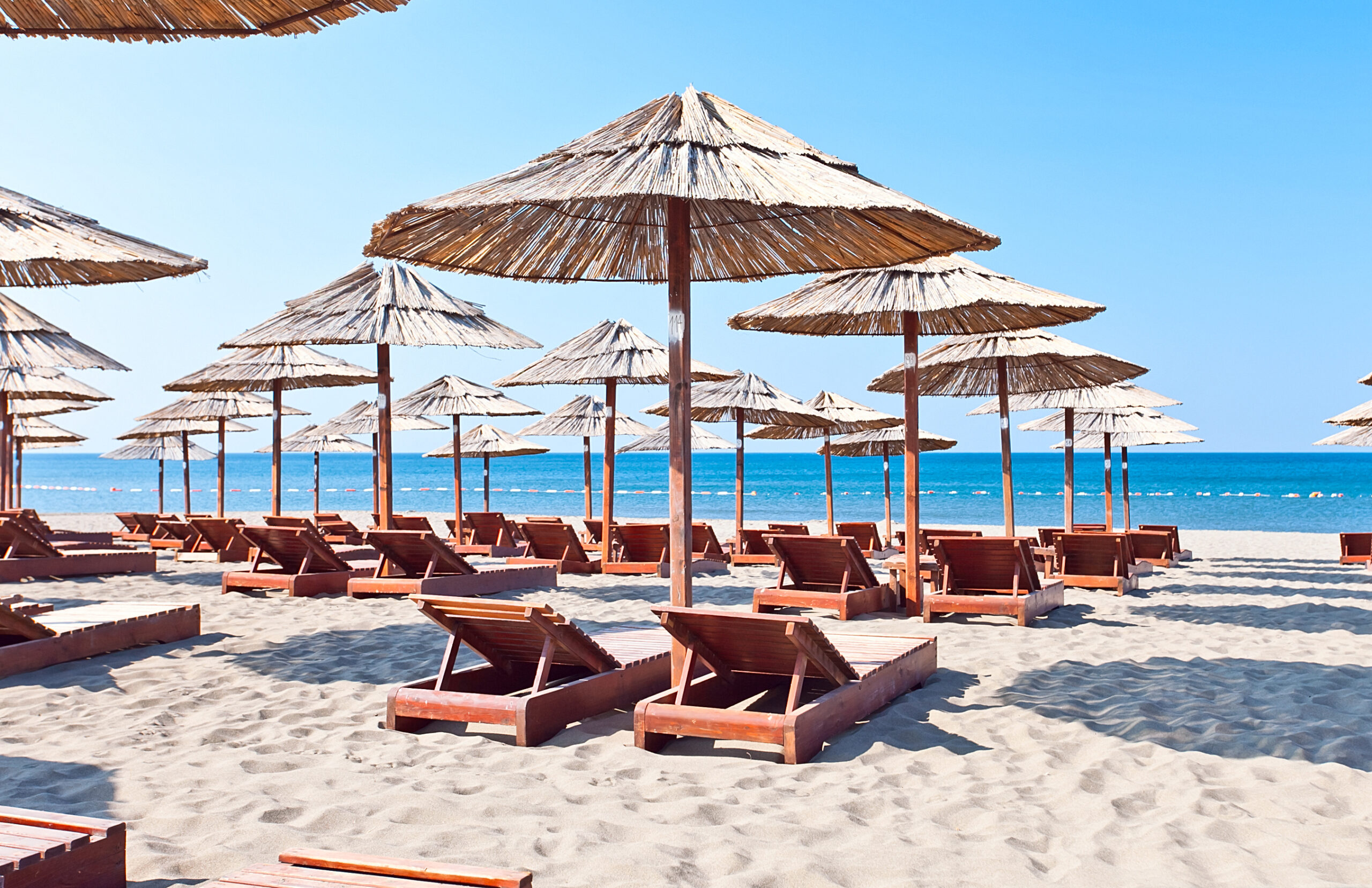 production-services-and-filming-in-montenegro-beach-sunbeds-and-parasols